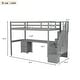 preview thumbnail 32 of 32, Twin Size Loft Bed Frame with Built-in Desk and Double Storage Drawers