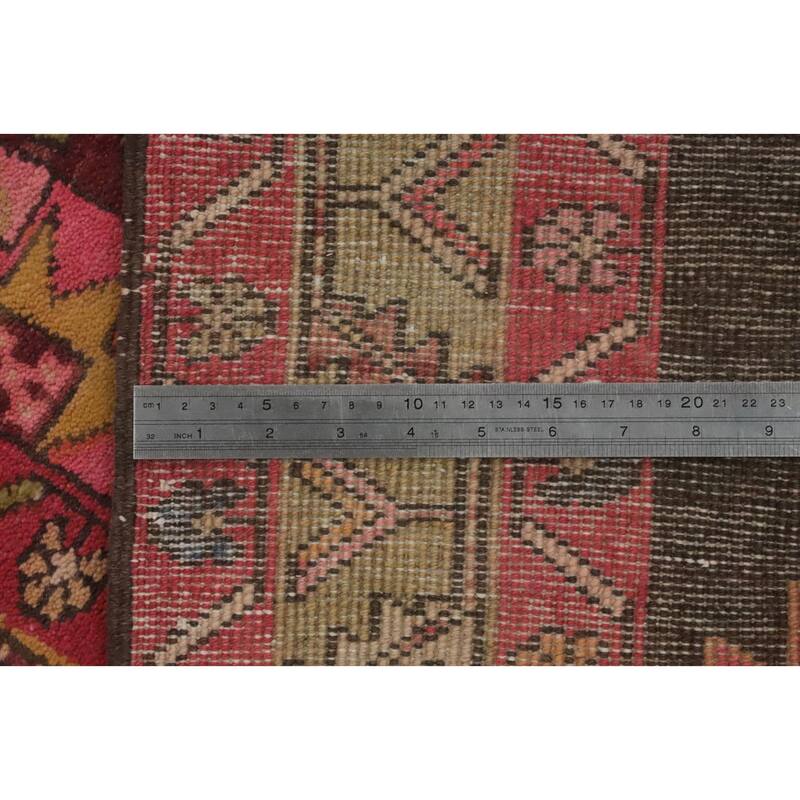 Hand Knotted Oriental 100% Wool Carpet Traditional Tribal Brown Meshkin Runner Rug - 10' 8'' X 3' 6''