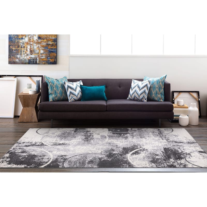 World Rug Gallery Distressed Modern Abstract Area Rug