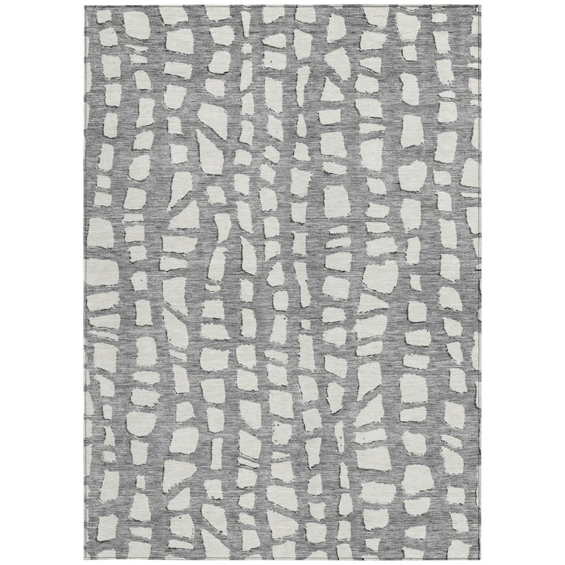 HomeRoots Abstract Transitional Rectangle Outdoor Rug