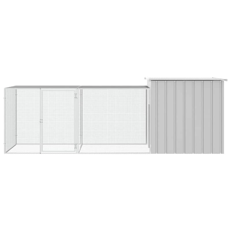 vidaXL Chicken Coop Multipurpose Chicken House with Mesh Cage Galvanized Steel