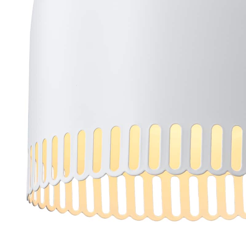 Modern 2-in-1 Dome Pendant or Flush Mount Light Openwork Iron Shade