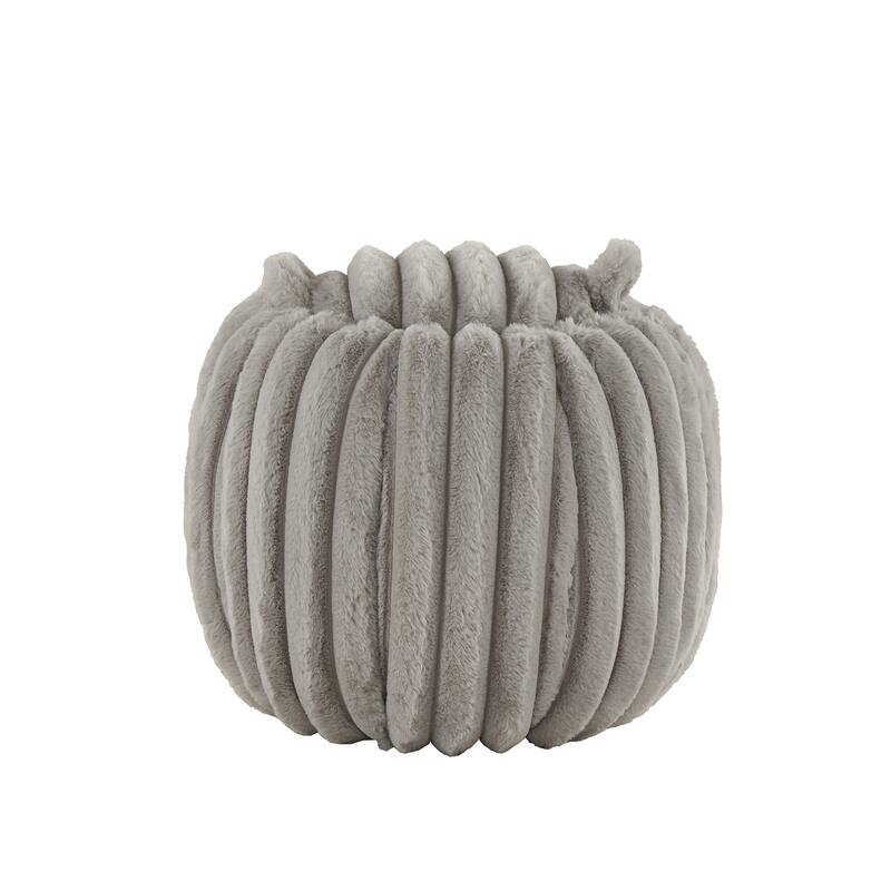 Yerba Plush Furry Channel Fabric Storage Ottoman by iNSPIRE Q Modern