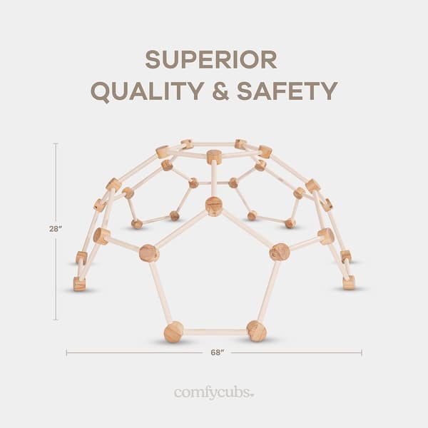 dimension image slide 4 of 5, Comfy Cubs Wooden Climbing Toys for Toddlers 3-6 - Montessori Climber for Kids - Easy to Assemble