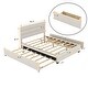 preview thumbnail 22 of 30, Queen Upholstered Platform Bed with Twin Trundle and Storage Drawers