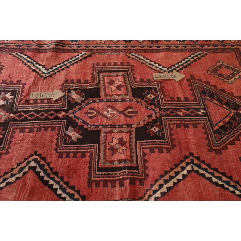 Hand Knotted Oriental 100% Wool Carpet Traditional Tribal Red Lori Area Rug - 11' 11'' X 5' 5''