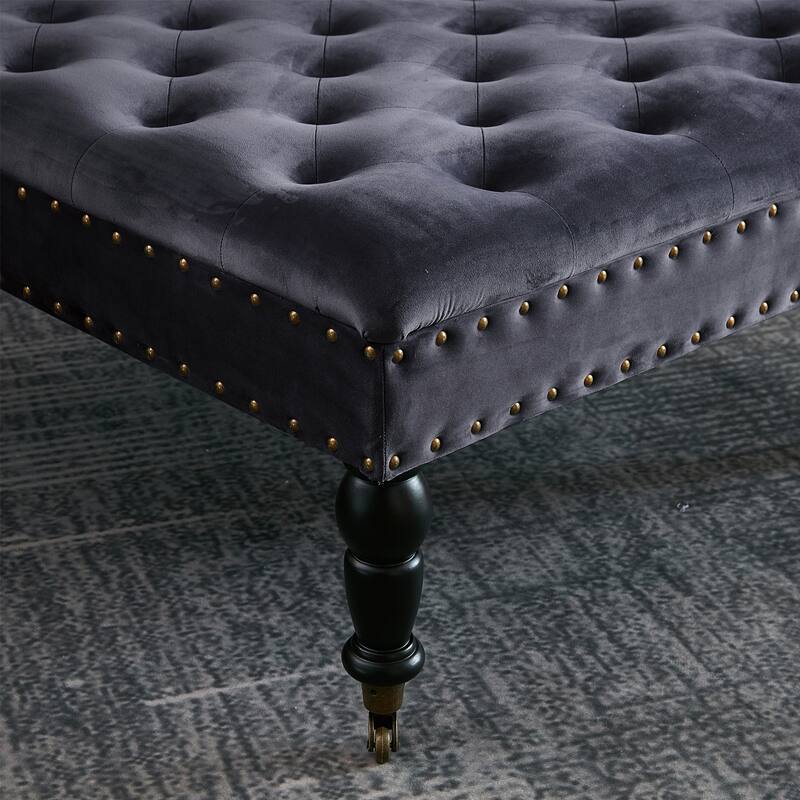 Home Soft Things Supersoft Tufted Coffee Table Ottoman - 33" x 33" x 18"