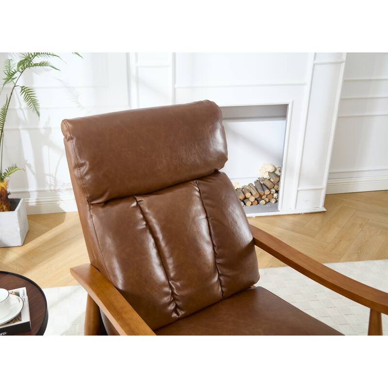 Modern 26.38" Upholstered Adjustable Chaise Lounge Chair with Wood Frame for Living Room