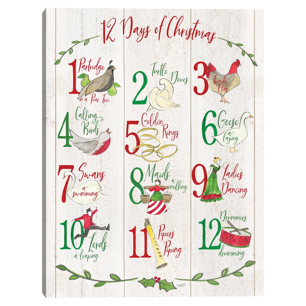 12 Days of Christmas Canvas Art Print
