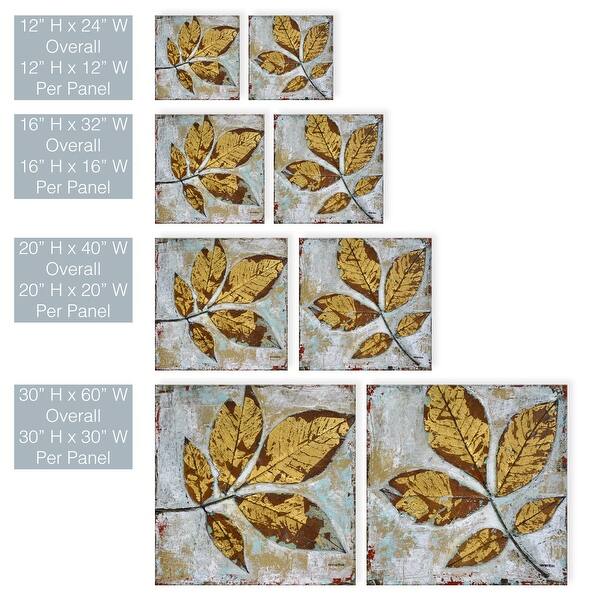 Gilded Autumn Leaves 2 Pc Wrapped Canvas Wall Art Set By Norman Wyatt Jr On Sale Overstock 13254081