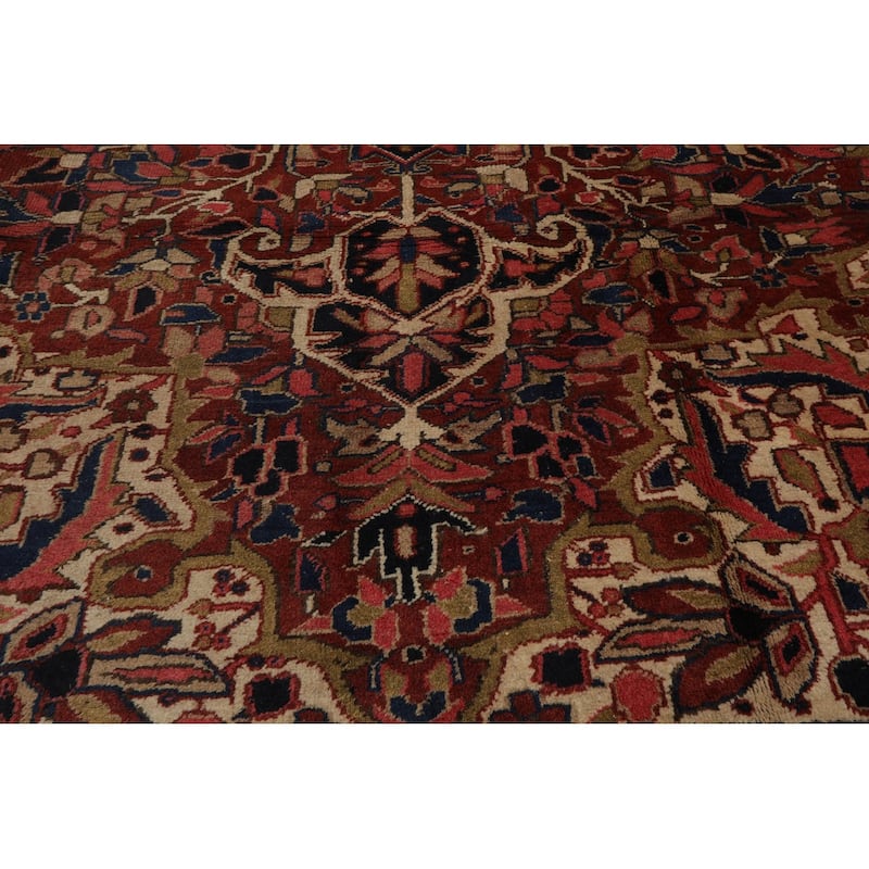Hand Knotted Heriz Rust Persian Wool Traditional Oriental Area Rug - 8' 3'' x 11' 3''