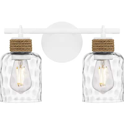 Baltic 2-Light Matte White Bath Light