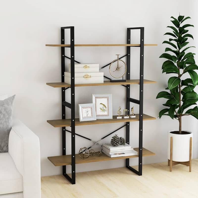 vidaXL Book Cabinet 55.1"/27.6" Multi Colors Engineered Wood/Solid Wood Pine