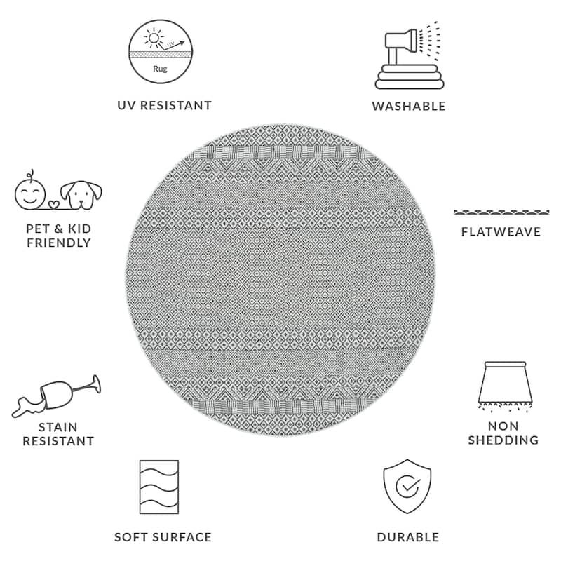 SAFAVIEH Courtyard Leonara Indoor/Outdoor Waterproof Patio Backyard Rug