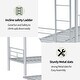 preview thumbnail 7 of 41, Metal Twin over Twin Bunk Bed with Trundle and Guardrail, Silver