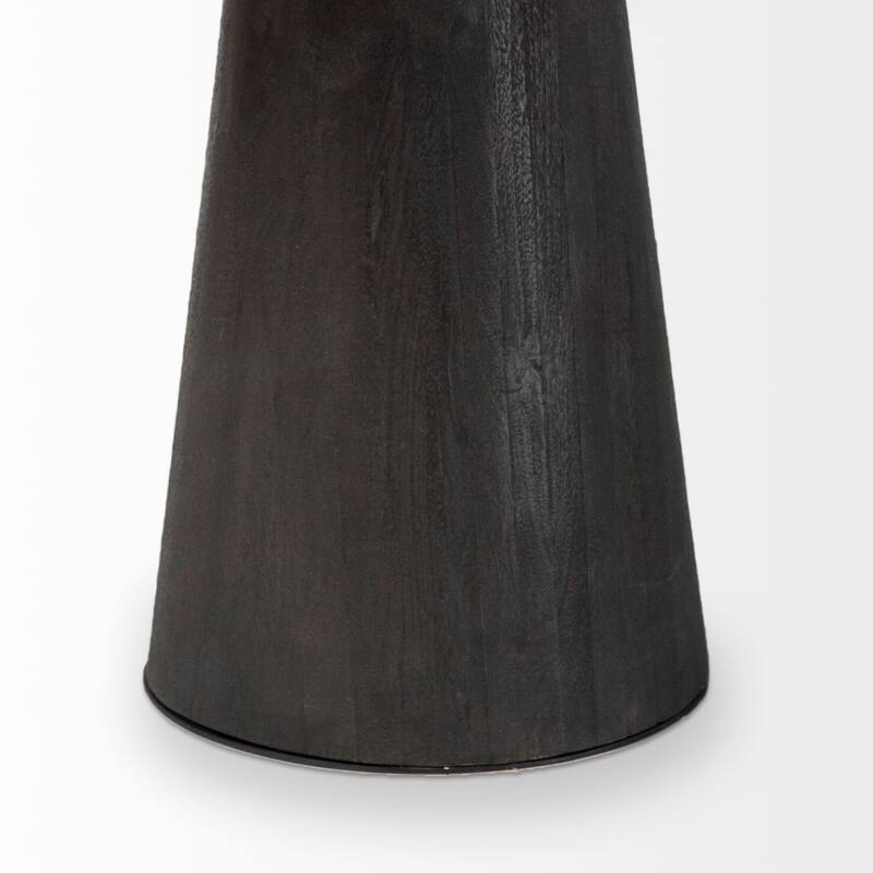 Maxwell Dark Brown Solid Wood w/Metal & Wood Base Dining Table