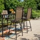 preview thumbnail 56 of 67, 7-Piece Patio Bar Stool Set Textilene Swivel Stools