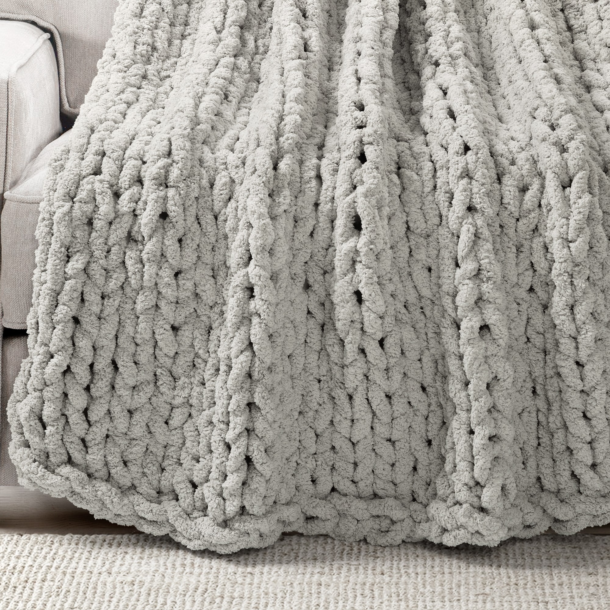 Lush Decor Hygge Ultra Soft Chunky Knit Chenille Throw Blanket-image