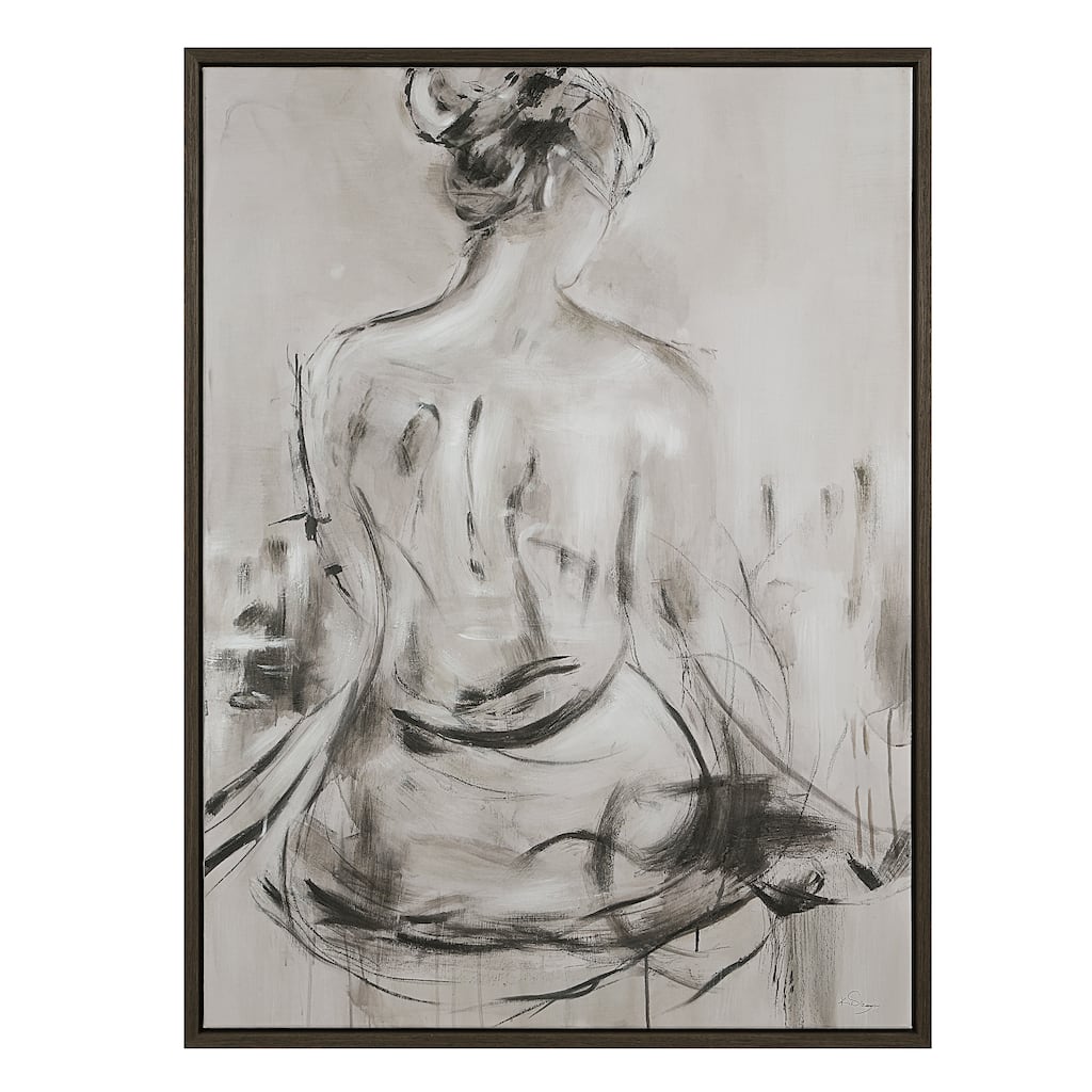 Evelyne 48" H x 36" W Canvas Art, White
