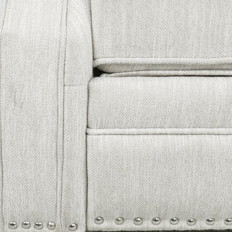 Button‑Tufted Push‑Back Recliner Chair with Nailhead & Rolled Arms