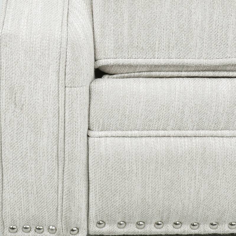 Button Tufted Push-Back Recliner Chair with Nailhead Trim and Rolled Arms