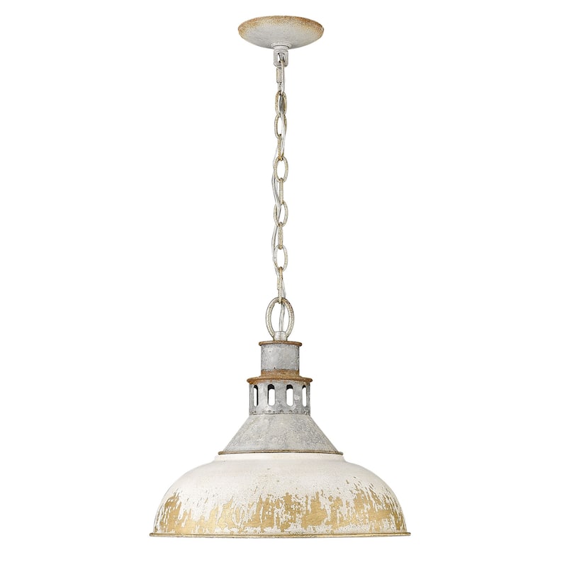 Golden Lighting Kinsley 1-light Pendant in Antique Ivory shade