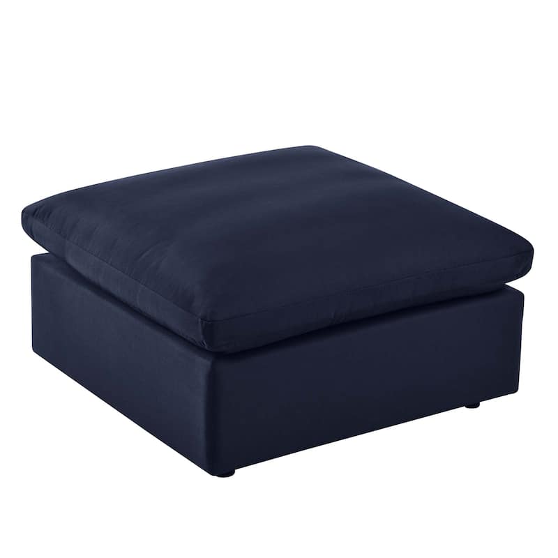 Commix Overstuffed Outdoor Patio Ottoman - Navy