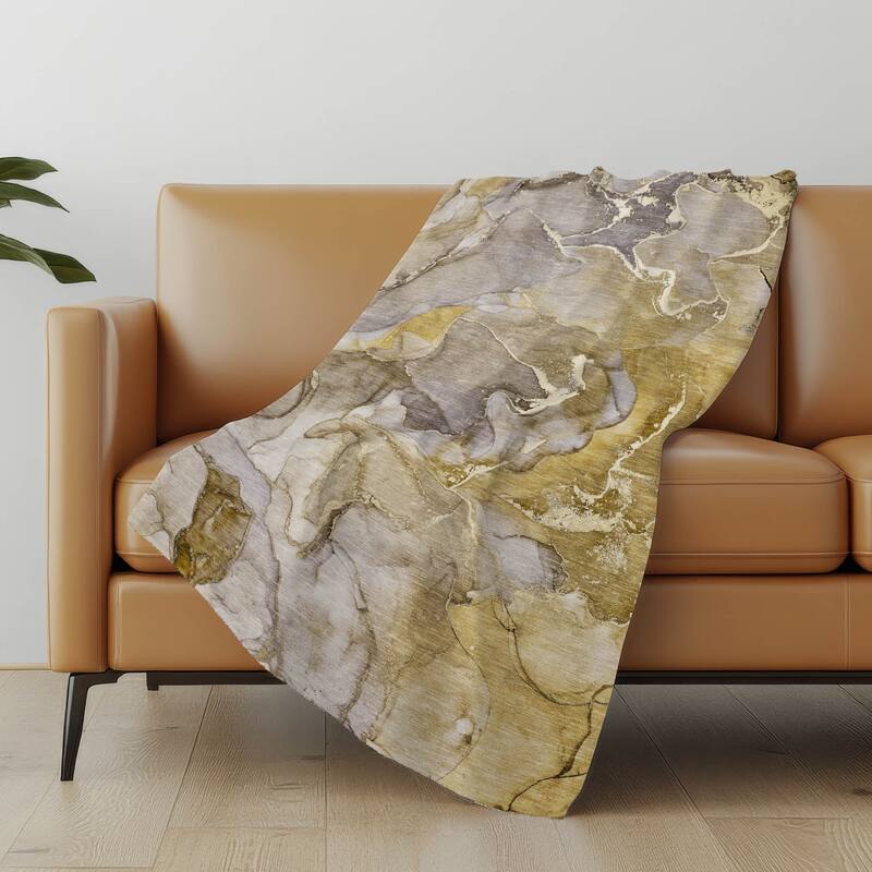 Premium Machine Washable Sherpa Abstract Contemporary Throw Blanket.