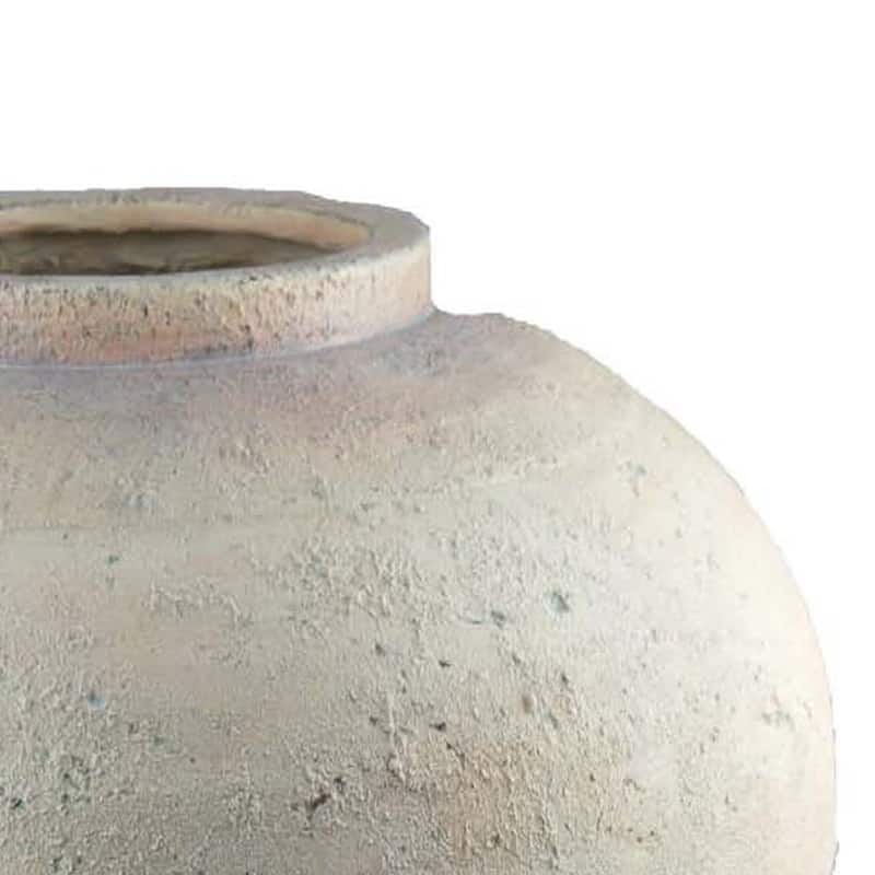 Kilu Decorative Vase, Rugged Texture, 19 Inch Metallic Gray Resin