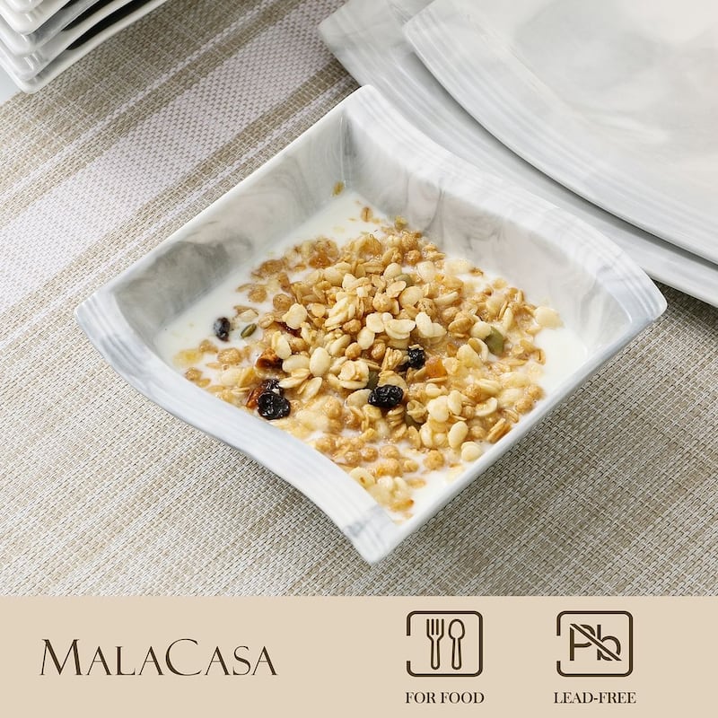 MALACASA Flora Porcelain 6-Piece 15 Oz. Cereal Bowl