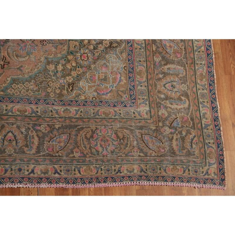 Traditional Mashad Persian Area Rug Handmade Wool Carpet - 9'3" x 12'10"