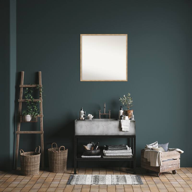 Imprint Non-Beveled Wood Framed Bathroom Vanity Wall Mirror