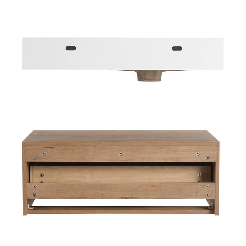 Beingnext 30"/60" Wall Mounted Bathroom Vanity with Sink, Floating Bathroom Vanity with Soft Close Drawer