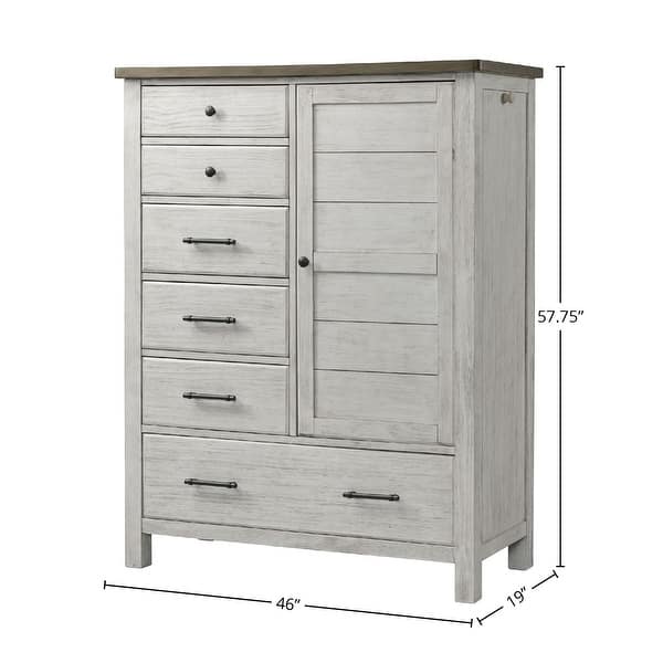 Timber Ridge 46" Wide Chifferobe, Weathered Washed Sierra