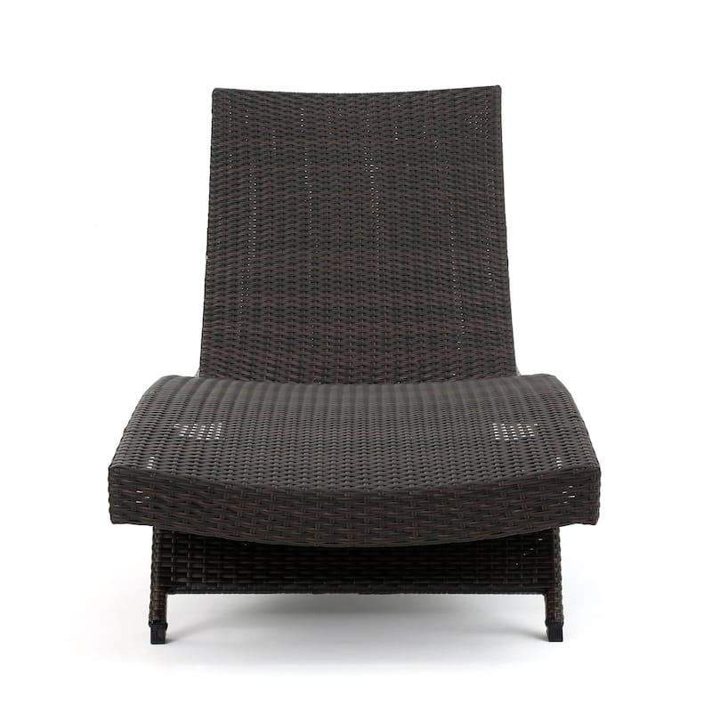 Modern Outdoor Aluminum Frame Wicker Recliner