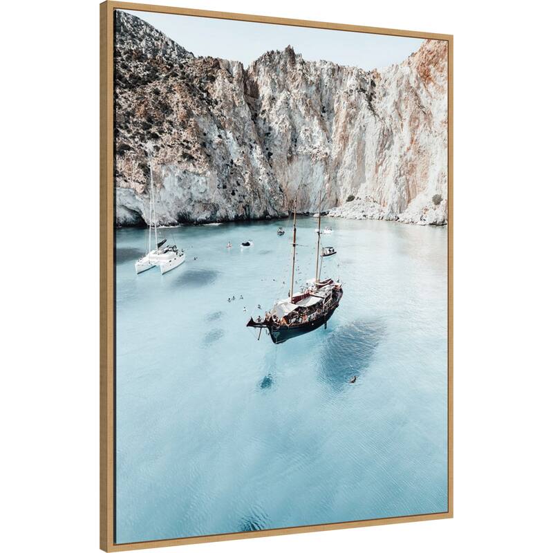 Milos Illusions by Bella Eve Framed Canvas Wall Art Print - Sylvie Natural