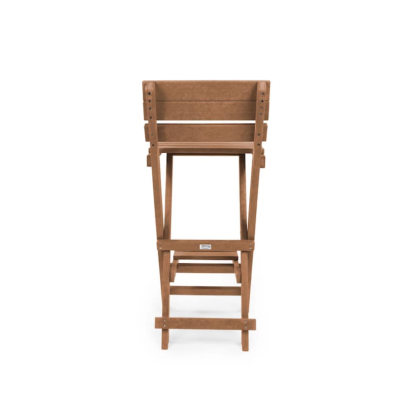 Key West Fully Assembled All-Weather Recycled HDPE Outdoor Folding Bar Stool