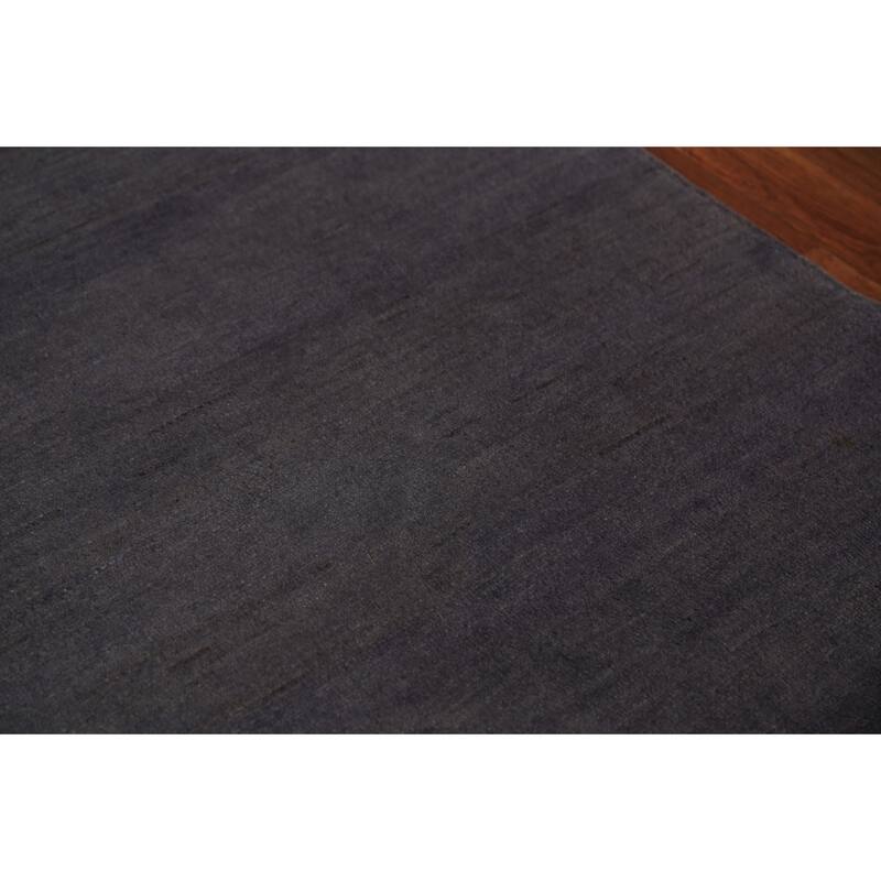 Gray Blue Gabbeh Modern Rug Handmade Wool Carpet - 3'5" x 4'10"