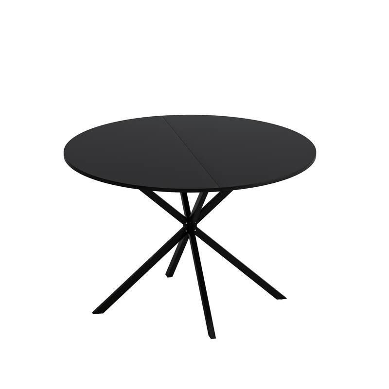 Modern Cross-legged Round Dining Table, MDF Casual Table, Two-piece Set with Removable Tabletop, Simple Coffee Table