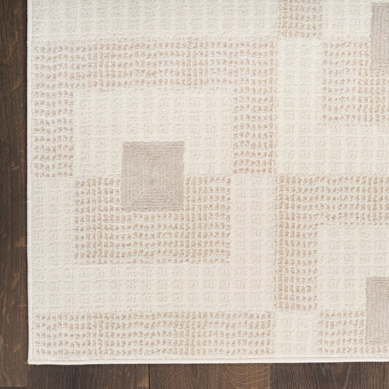 Nourison Nordic Indoor only Beige Geometric Area Rug