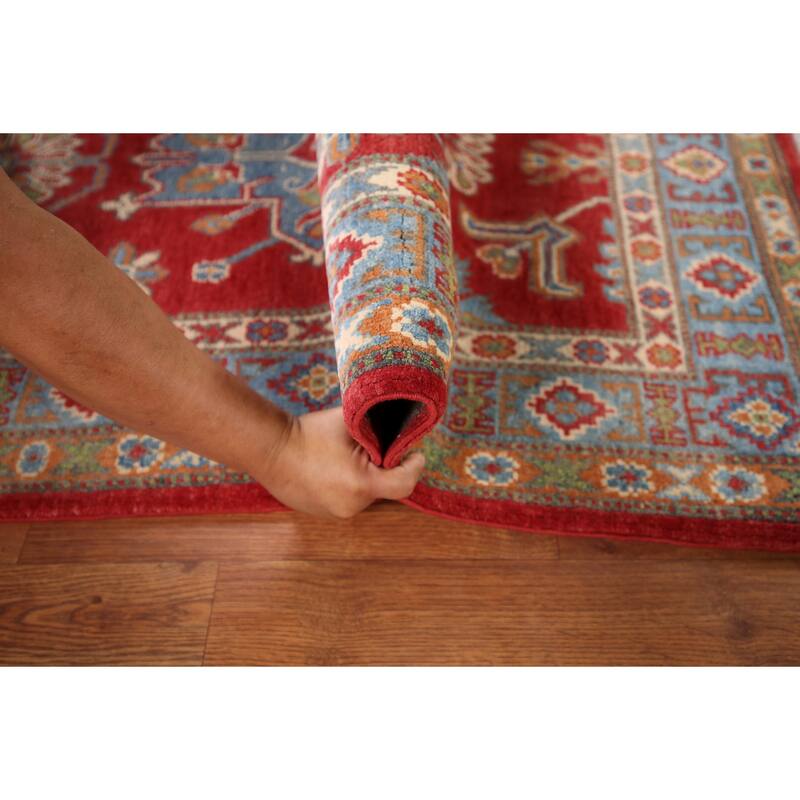 Kazak Foyer Rug Hand-Knotted Grey Wool Carpet - 3'0" x 5'3"