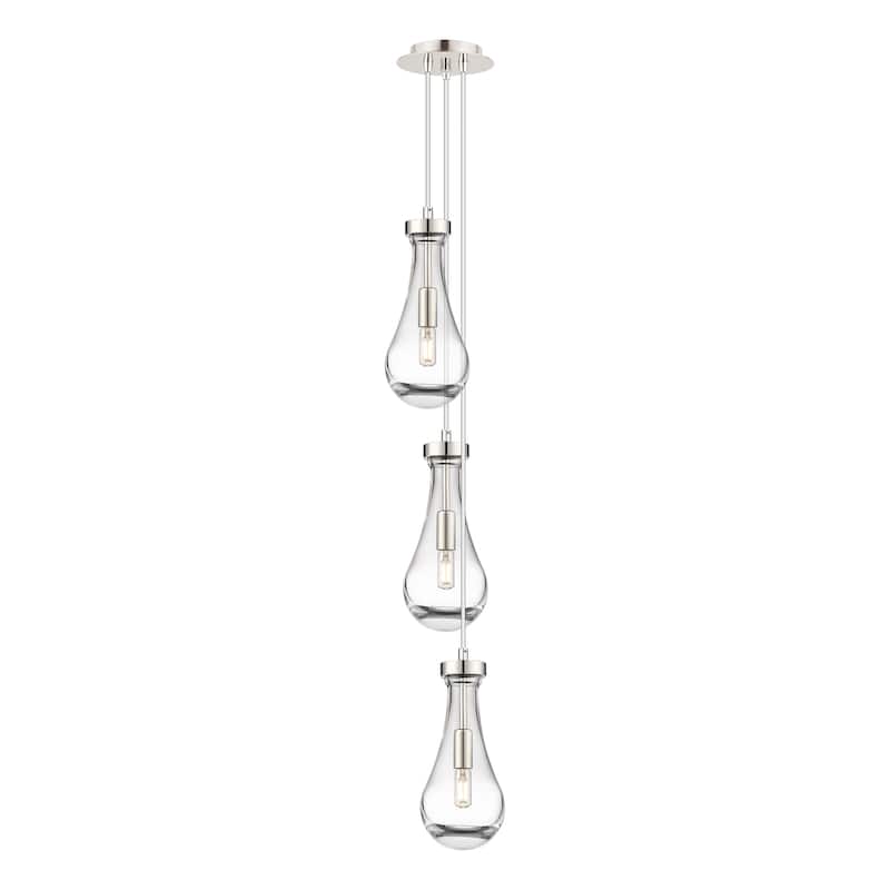 Innovations Lighting Malone - 6 Light 6" Cord Hung Multi Pendant - 6" Canopy - Clear/Polished Nickel
