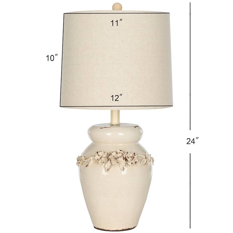 SAFAVIEH Lighting 24-inch Raised Floral Garden Table Lamp (Set of 2) - 12"x12"x24"