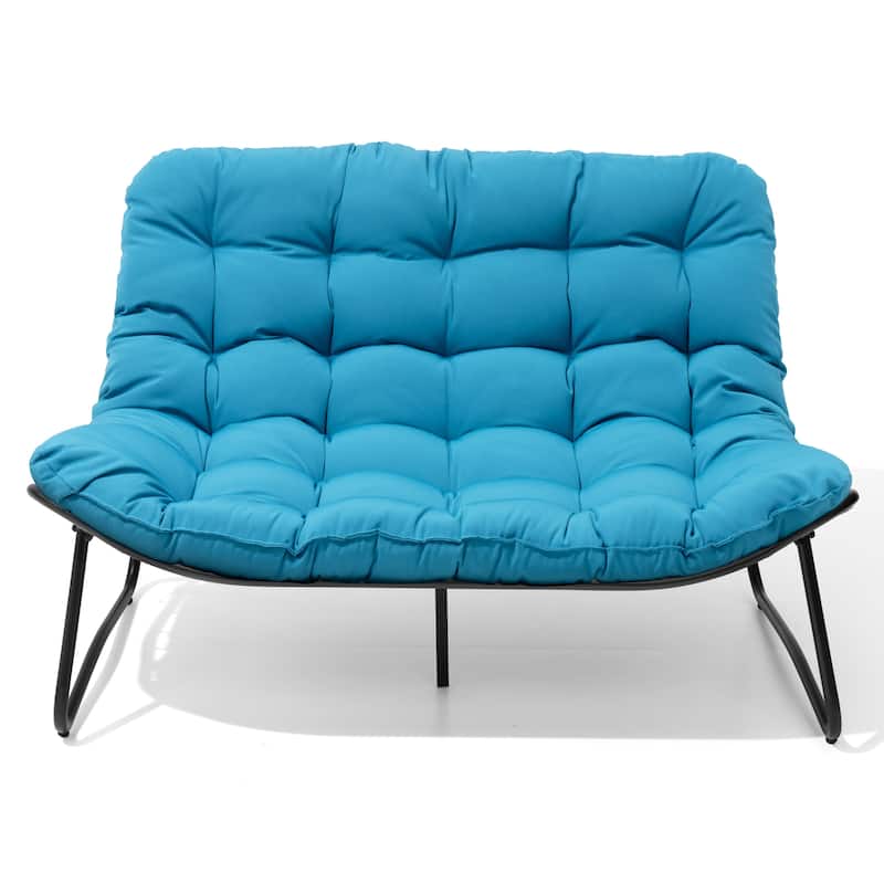 Pellebant Double Papasan Chair Loveseat with Cushion For Indoor Outdoor