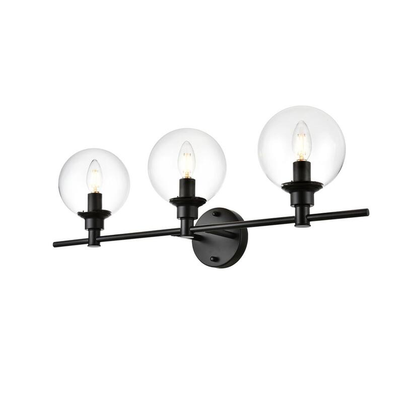 Jaelyin 1 Light Black and Clear Bath Sconce