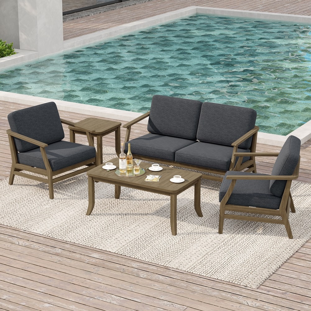Outdoor Conversation Set Patio Chair, Loveseat with Tables