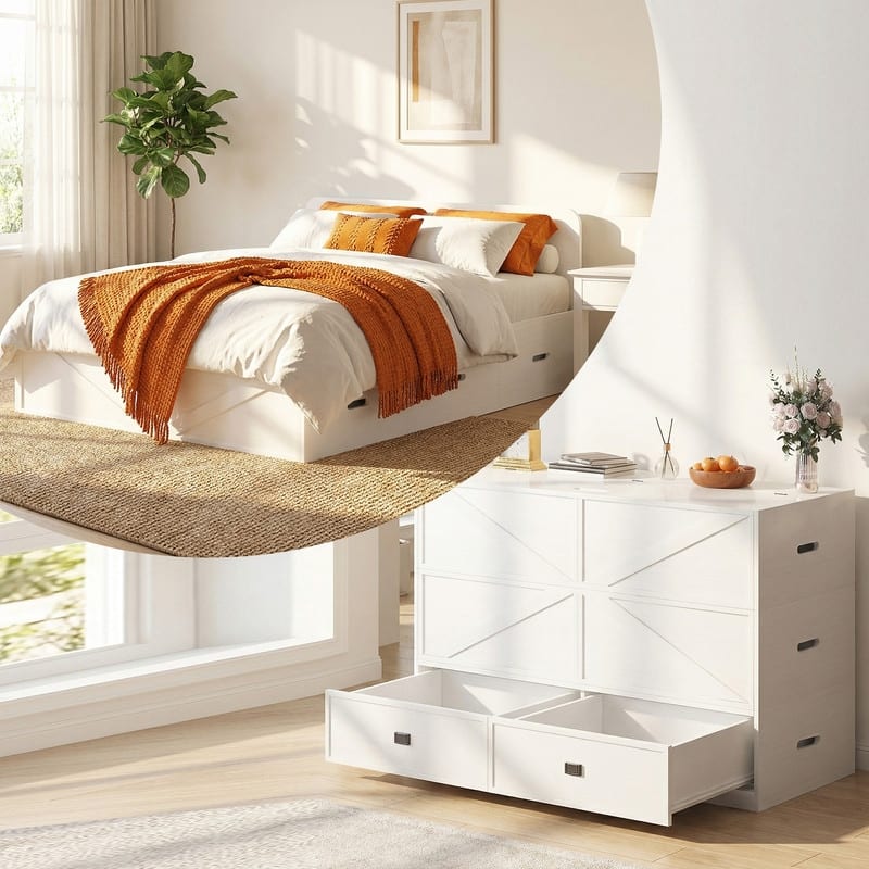 Mixoy Full/Queen Convertible Sofa Set with Storage Murphy Bed Chest,Mattress Not Included