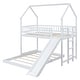 preview thumbnail 12 of 12, Twin over Full House Bunk Bed with Slide, Built-In Ladder, and Full-Length Guardrail for Fun and Safety, White