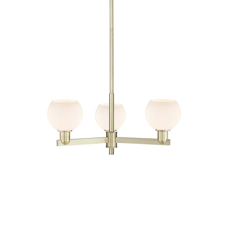 Innovations Lighting 716-3CR-10-28 Athens Chandelier Athens 3 Light - Antique Brass / Matte White
