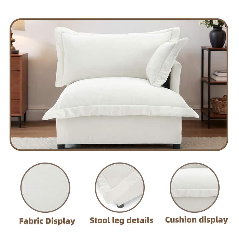 Double Layer Cushion Comfy Cloud Modular Sectional Sofa Couch Ottoman